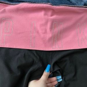 Vs Pink Foldover Leggings